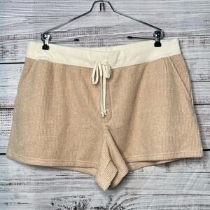 AEO American Eagle XL AE Lounge Shorts Waffle Knit Tan Cream Lazy Luxe